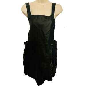 Wild Fable Small Black Vegan Faux Leather Jumper Mini Dress Size: Large